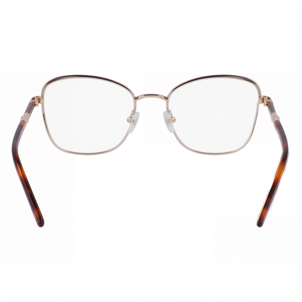 Longchamp LO2155 Rectangle Eyeglasses Men — side view, Brown Alloy Steel temples