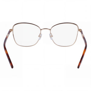 Longchamp LO2155 Rectangle Eyeglasses Men — side view, Brown Alloy Steel temples