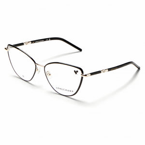 Longchamp LO2156 Gold Black Square Eyeglasses for Men, Metal frame