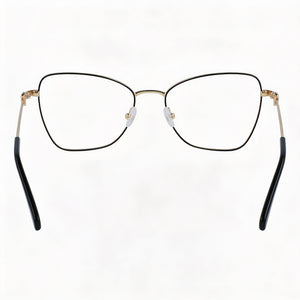 Longchamp LO2157 Butterfly Eyeglasses Men — side view, Black Metal temples