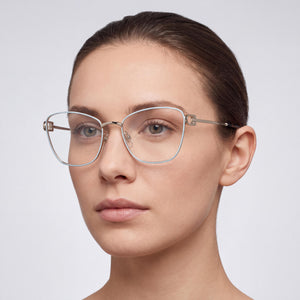 Longchamp Lo2162 Cat Eye Eyeglasses for Women — interior view, Polycarbonate demo lenses