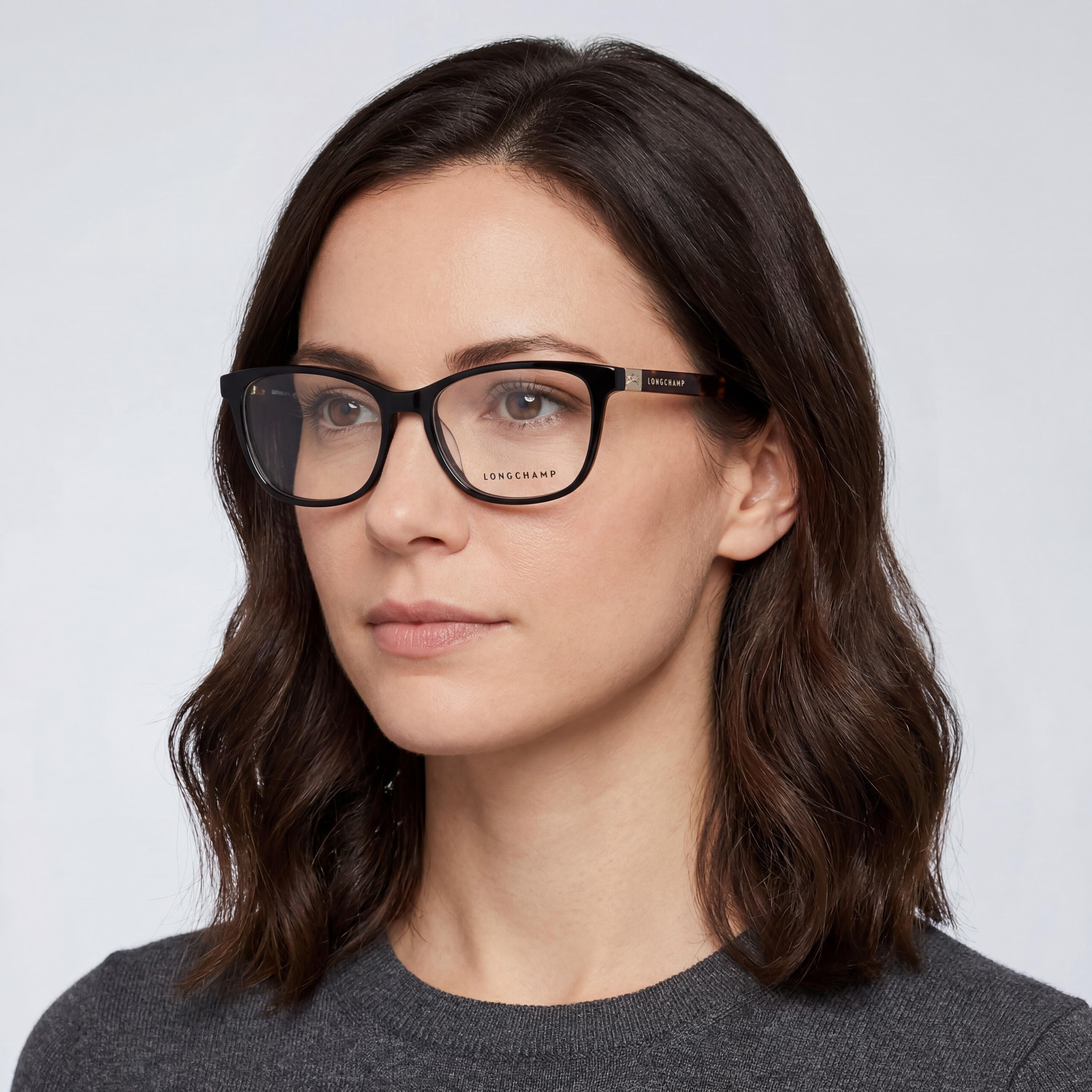 Gafas graduadas rectangulares Longchamp LO2647 Black Havana para mujer, 53 mm, Photo 4