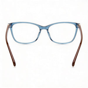 Longchamp LO2647 Square Eyeglasses Women — side view, Blue Plastic temples