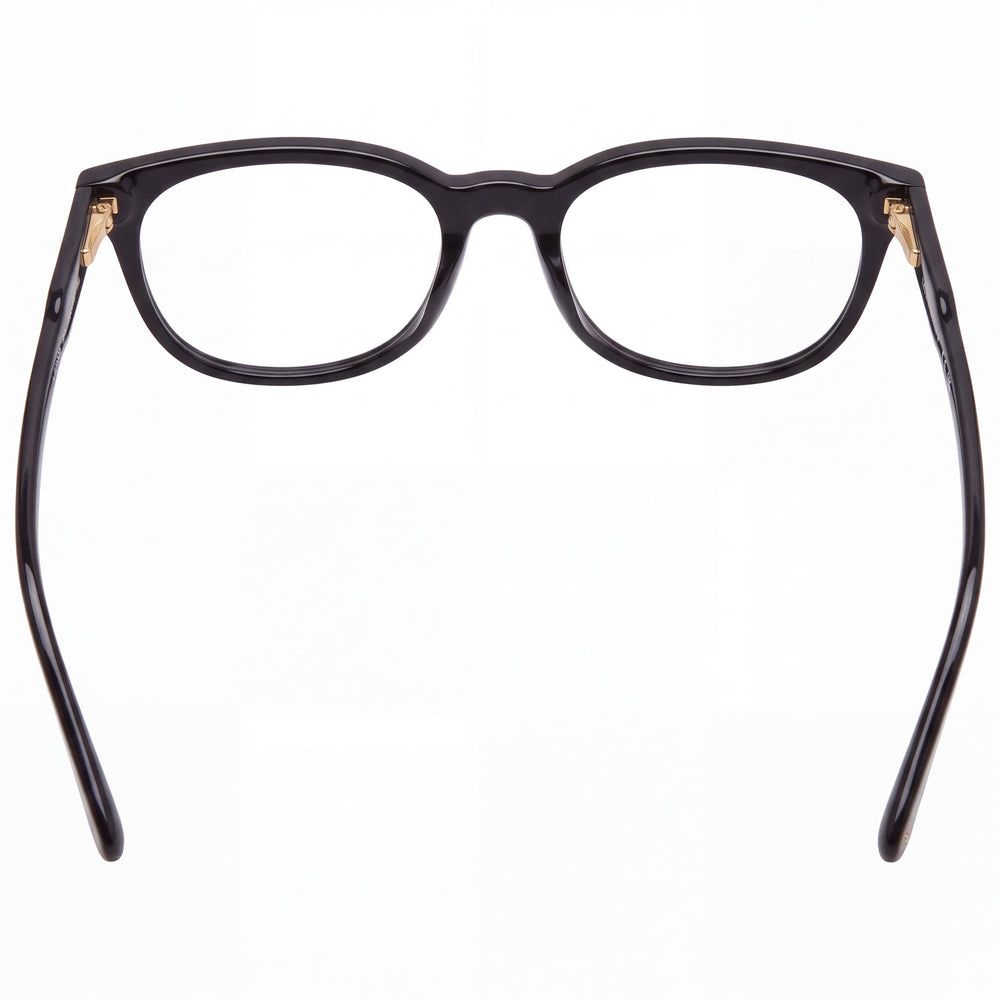 Longchamp LO2693 Square Eyeglasses Women — side view, Black/White Plastic temples