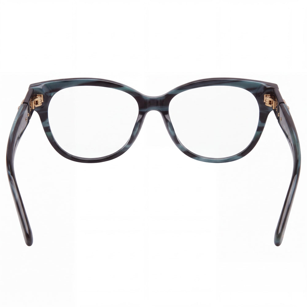 Longchamp Lo2698 Cat Eye Eyeglasses Women — side view, Blue Polycarbonate temples