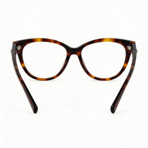 Longchamp LO2698 Cat Eye Eyeglasses Unisex — side view, Havana Plastic temples
