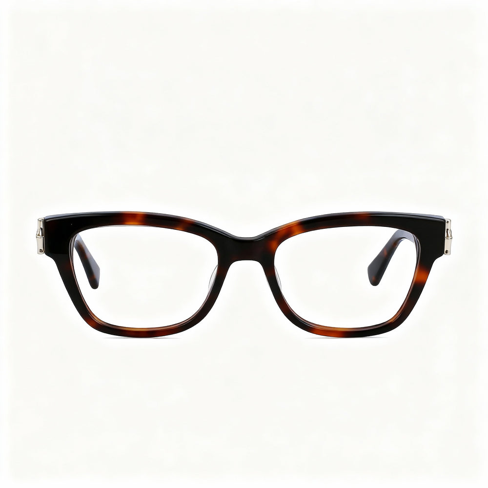 Longchamp LO2713 Square Eyeglasses Women — side view, Brown Plastic temples