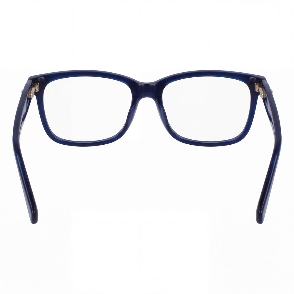 Longchamp LO2716 Rectangle Eyeglasses Men — side view, Blue Acetate temples