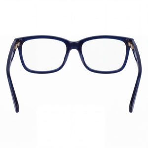 Longchamp LO2716 Rectangle Eyeglasses Men — side view, Blue Acetate temples