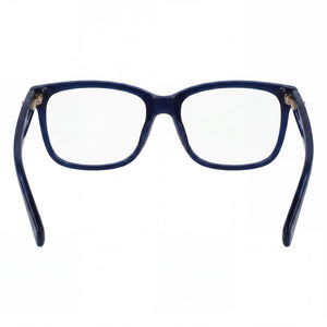 Longchamp LO2716 Rectangle Eyeglasses Men — side view, Blue Acetate temples