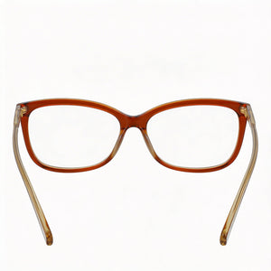 Longchamp LO2718 Rectangle Eyeglasses Men — side view, Brown Alloy Steel temples