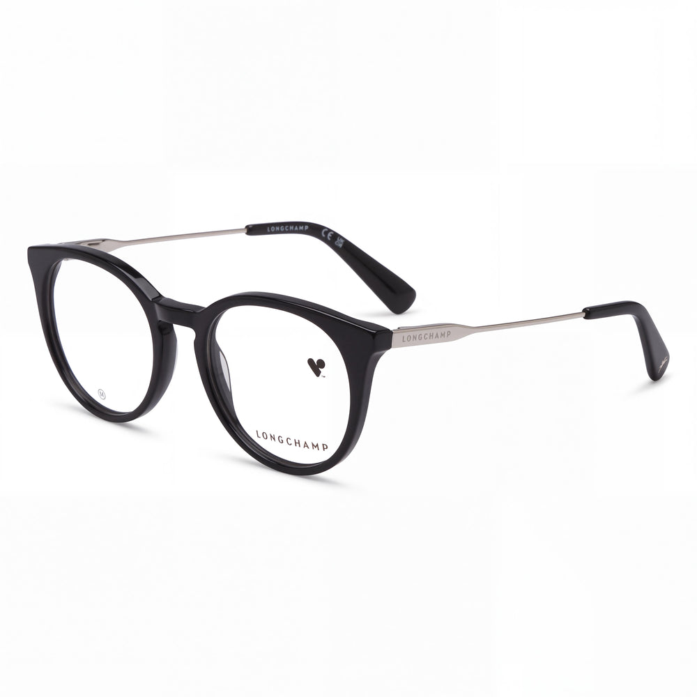 Longchamp Lo2720 Black Round Eyeglasses for Men, Alloy Steel frame