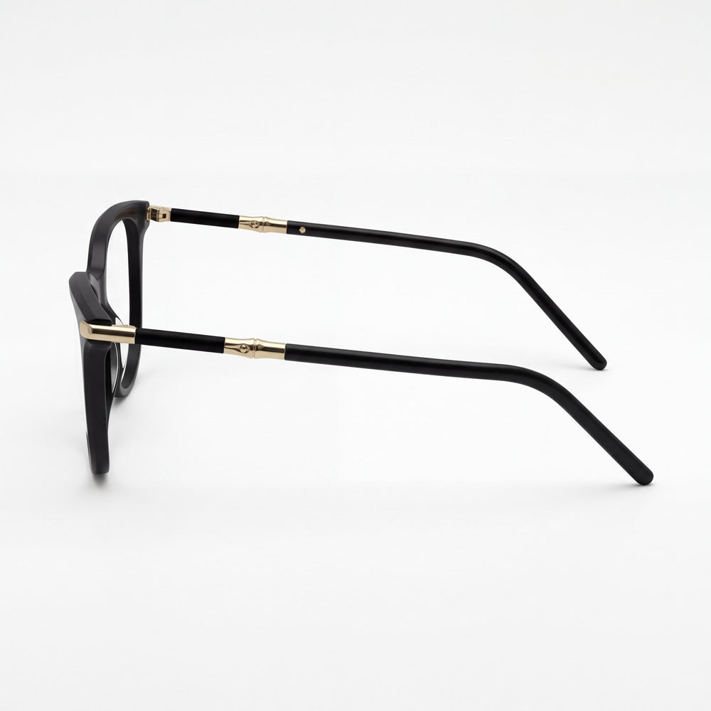 Longchamp LO2727 Cat Eye Eyeglasses Women — side view, Black Plastic temples