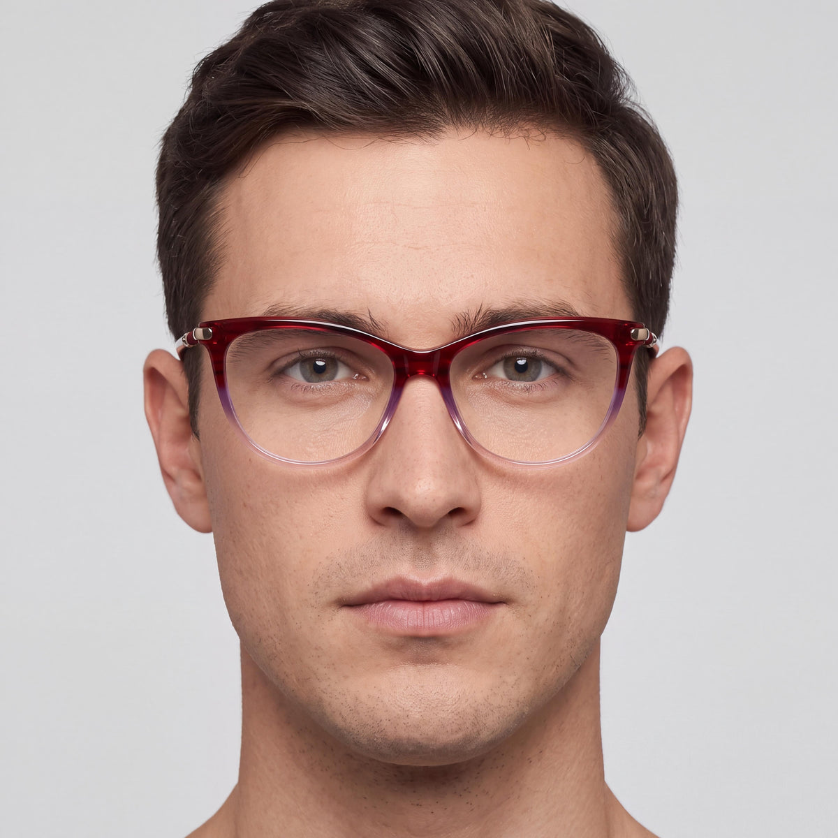 Montura óptica Longchamp Lo2727 de acetato para hombre, con diseño en color rosa burdeos y ancho de lente de 53 mm, Photo 4
