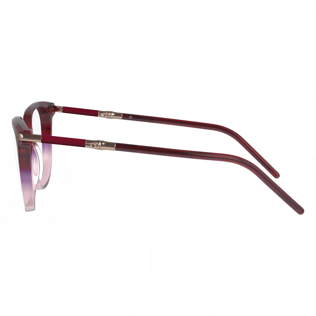 Montura óptica Longchamp Lo2727 de acetato para hombre, con diseño en color rosa burdeos y ancho de lente de 53 mm, Photo 3
