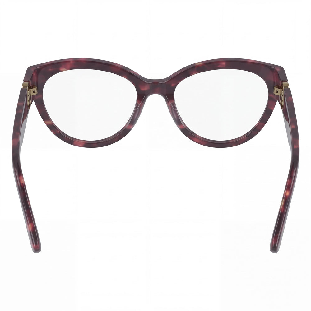 Longchamp Lo2728 Rectangle Eyeglasses Men — side view, Textured Red Acetate temples