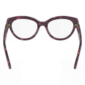 Longchamp Lo2728 Rectangle Eyeglasses Men — side view, Textured Red Acetate temples