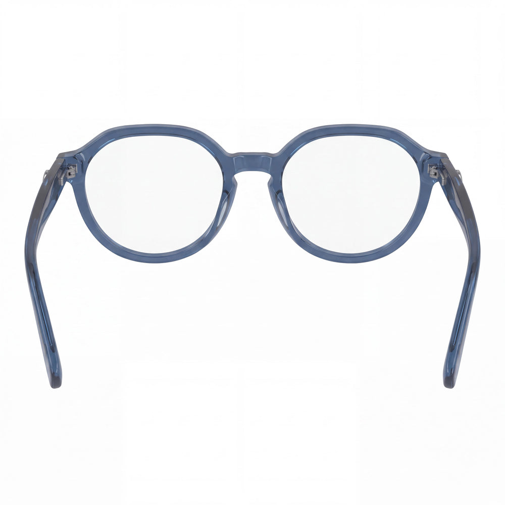 Longchamp Lo2730 Round Eyeglasses Men — side view, Blue Plastic temples