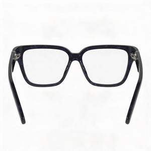 Longchamp LO2731 Square Eyeglasses Men — side view, Blue Plastic temples