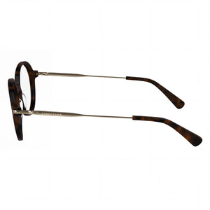 Longchamp Lo2736 Round Eyeglasses Women — side view, Havana Plastic temples