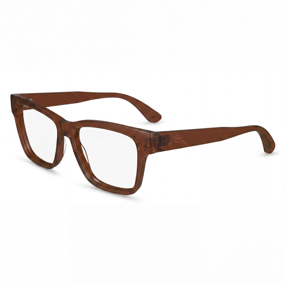 Longchamp LO2737 Brown Rectangle Eyeglasses for Men, Polycarbonate lenses