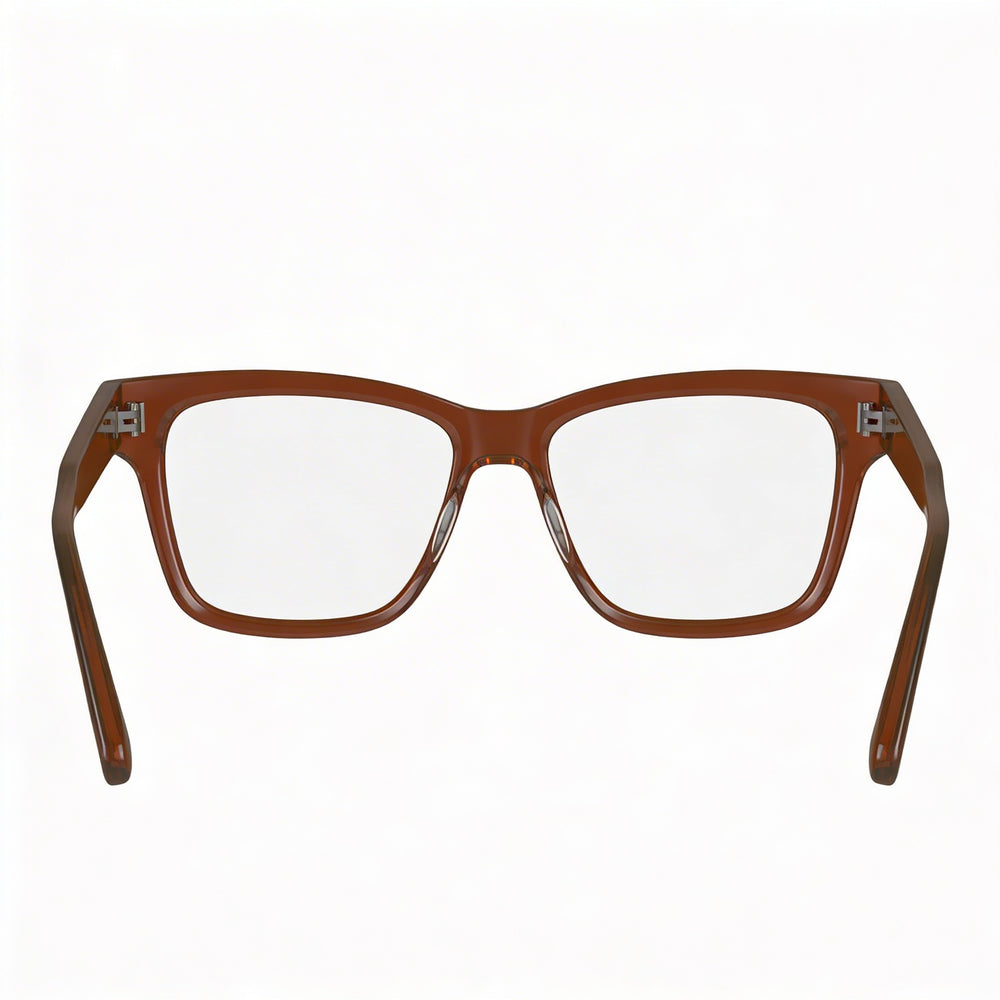 Longchamp LO2737 Rectangle Eyeglasses Men — side view, Brown 140mm temples