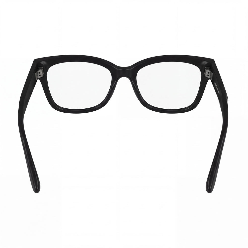 Longchamp Lo2738 Rectangle Eyeglasses Women — side view, Black Plastic temples