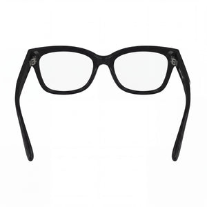 Longchamp Lo2738 Rectangle Eyeglasses Women — side view, Black Plastic temples