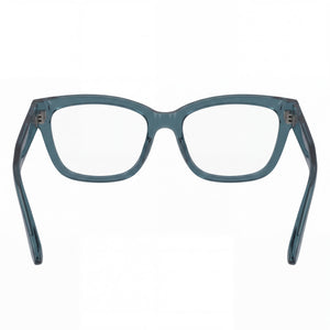 Longchamp Lo2738 Rectangle Eyeglasses Women — side view, Blue Iniettato temples