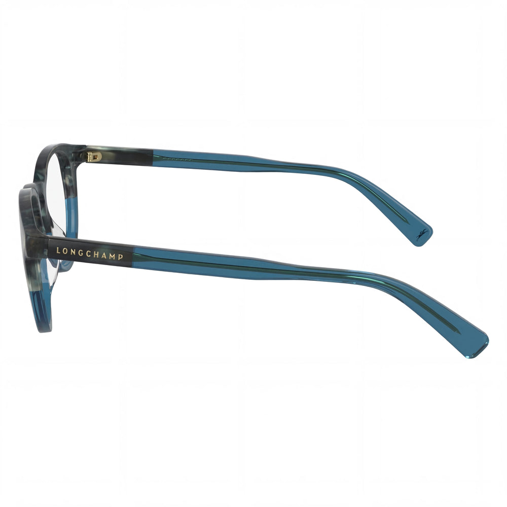 Longchamp LO2752 Round Eyeglasses for Women — front view, Textured Blue frame