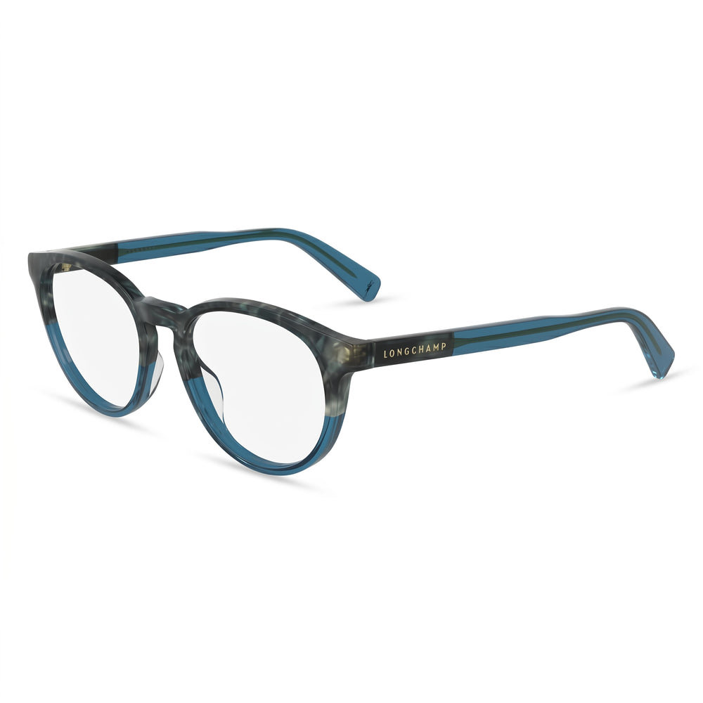 Longchamp LO2752 Blue Round Eyeglasses for Women, frame detail