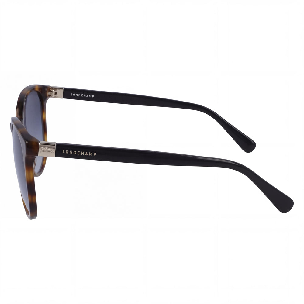 Longchamp LO647S Rectangle Sunglasses Women — side view, Non-Polarized Gradient Blue lens