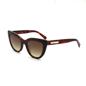Longchamp LO686S Havana Cat Eye Sunglasses for Women, Brown lens