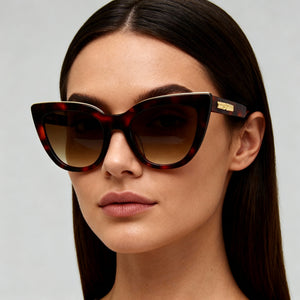 Longchamp LO686S Cat Eye Sunglasses Women — side view, Non-Polarized Brown lens