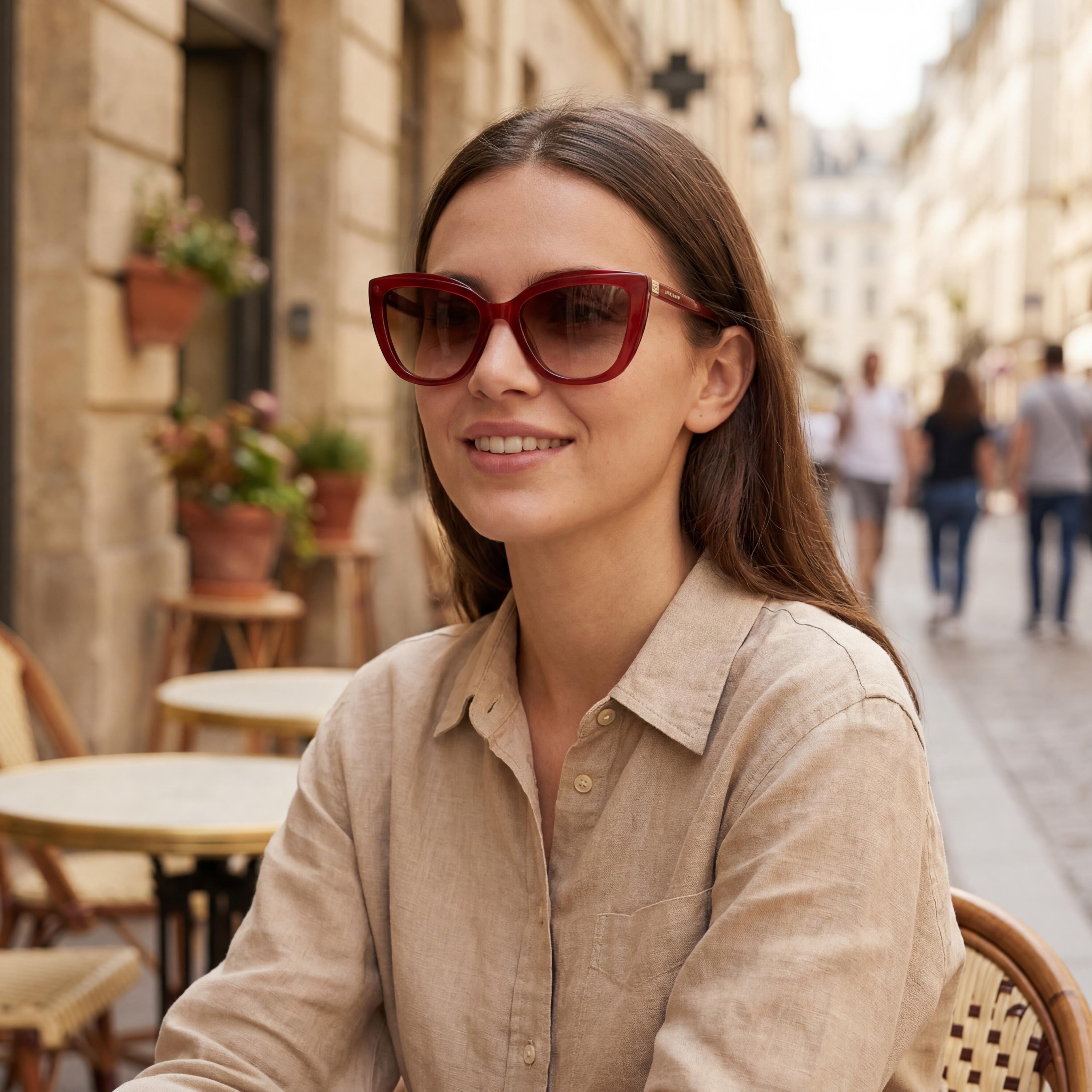 Longchamp LO695S Metallic Red Cat Eye Sunglasses for Women, 54mm, Photo 4