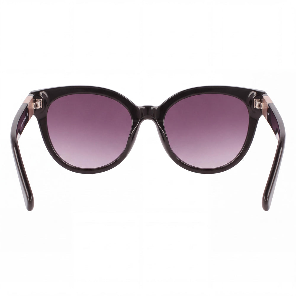 Longchamp LO697S Cat Eye Sunglasses Women — side view, Non-Polarized Black lens