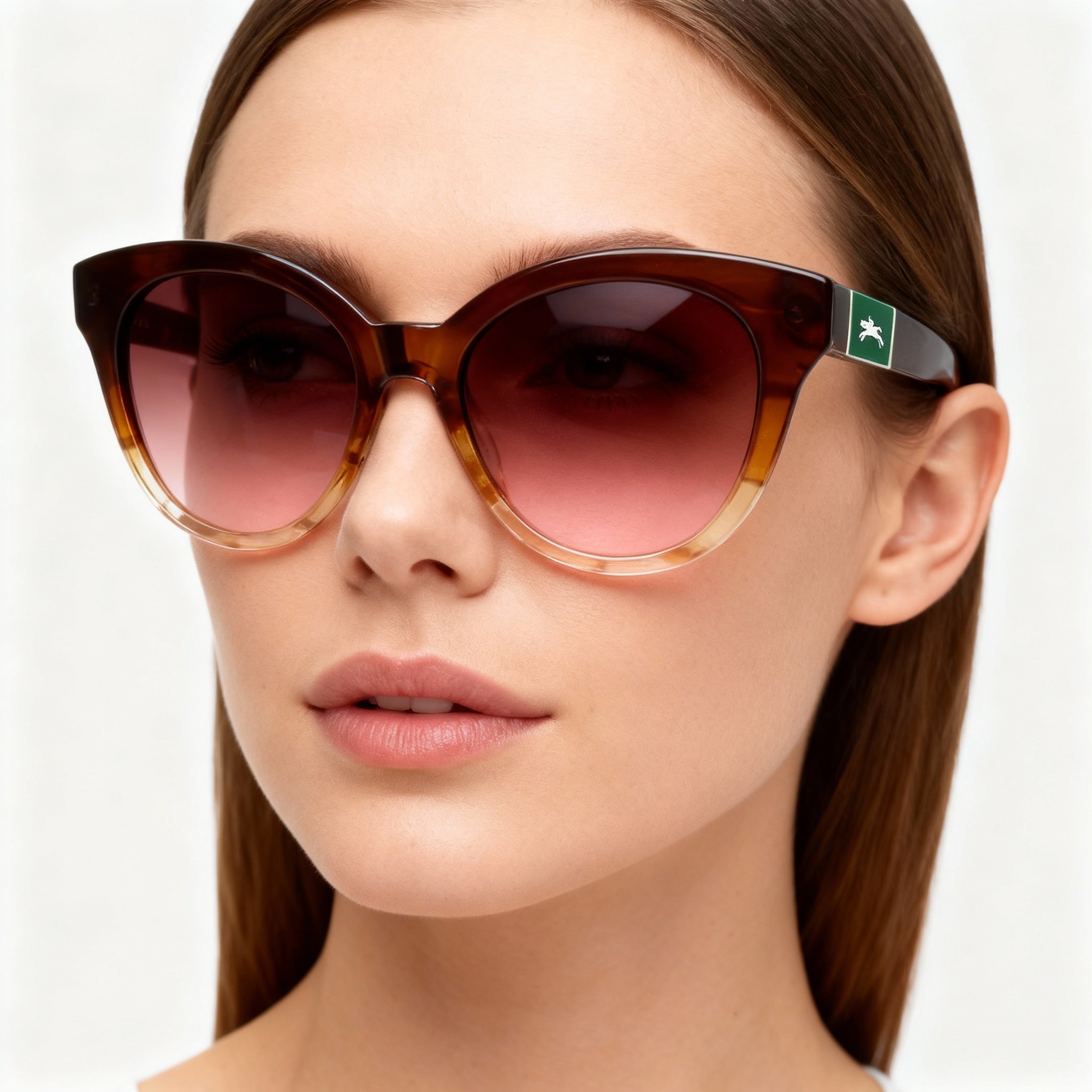 Longchamp LO697S Striped Honey Cat Eye Sunglasses for Women, 53mm, Photo 3