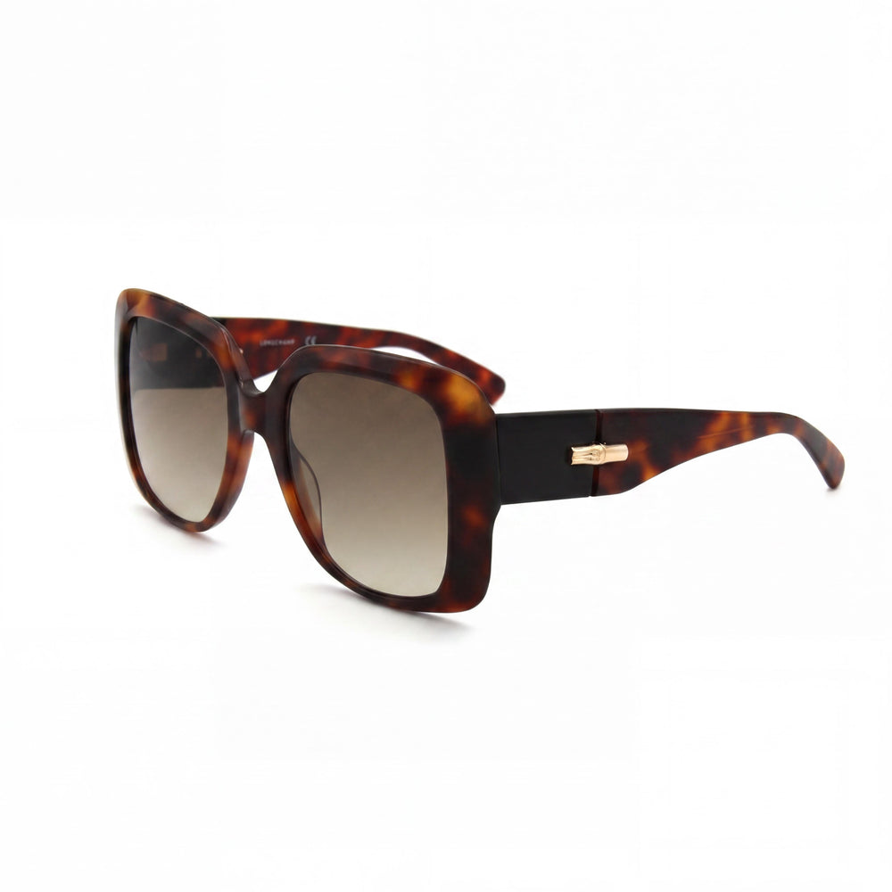 Longchamp LO713S Havana Rectangle Sunglasses for Women, Havana lens