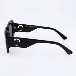 Longchamp LO753S Rectangle Sunglasses Women — side view, Non-Polarized Black lens