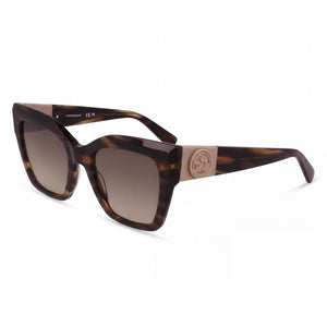 Longchamp Lo762s Striped Green Cat Eye Sunglasses Unisex, Non-Polarized lens