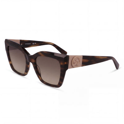 Longchamp Lo762s Striped Green Cat Eye Sunglasses Unisex, Non-Polarized lens