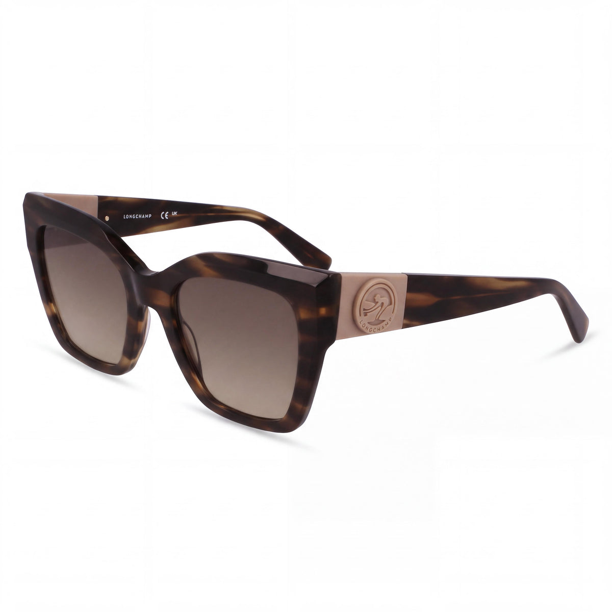 Gafas de sol Longchamp LO762S estilo ojo de gato a rayas verdes, unisex, 52 mm, Photo 1