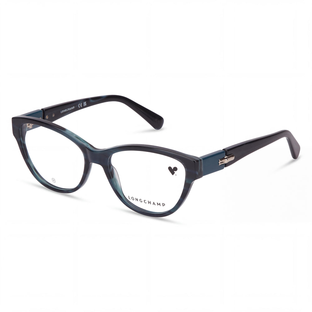 Longchamp Modern LO2721 Petrol Horn Cat Eye Eyeglasses for Women, Acetate frame
