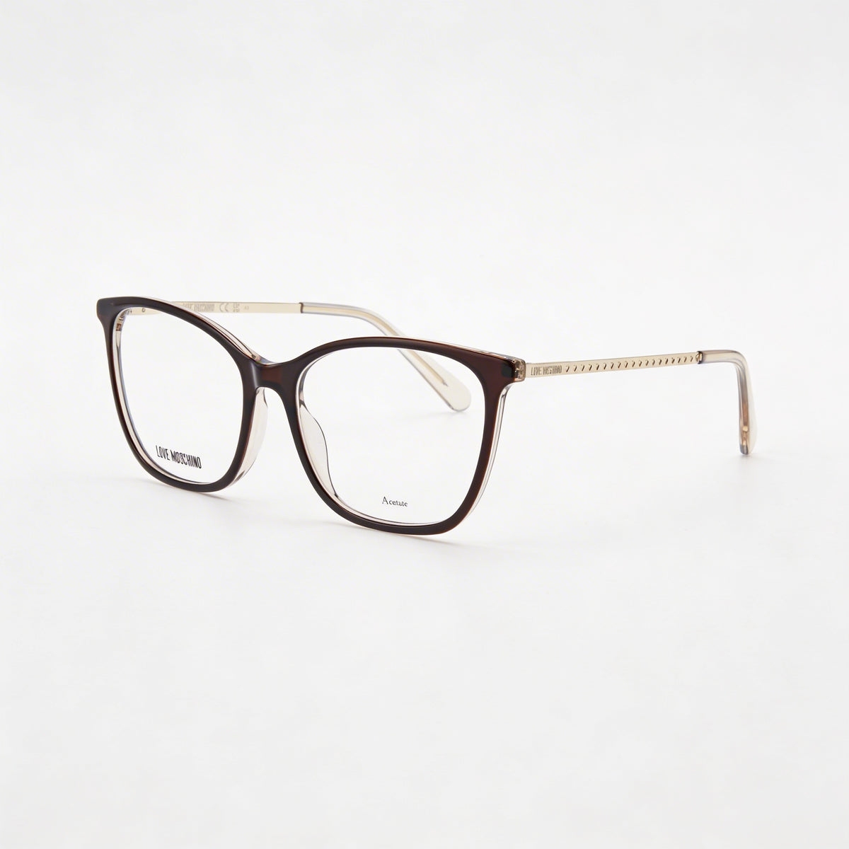 Love Moschino Gafas Rectangulares Marrones para Mujer, Acetato 54mm, Photo 3