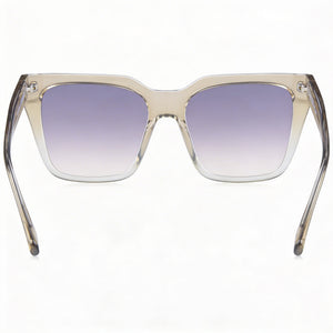 Love Moschino Classic Square Sunglasses Women — side view, Non-Polarized Grey Fuchsia lens