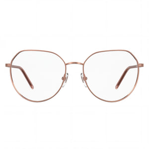 Love Moschino Round Eyeglasses for Women — front view, Metal