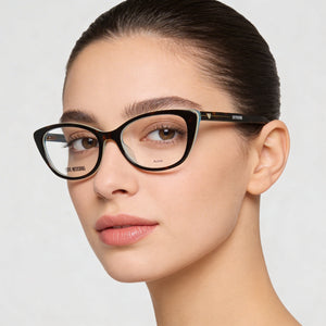 Love Moschino Cat Eye Eyeglasses for Women — interior view, Plastic demo lenses