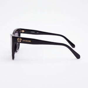 Love Moschino MOL070/S Cat Eye Sunglasses Women — side view, Non-Polarized Black lens