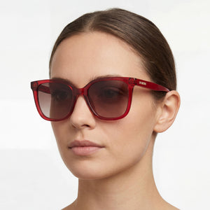 Love Moschino MOL077/S Cat Eye Sunglasses for Women — interior view, Non-Polarized lens detail