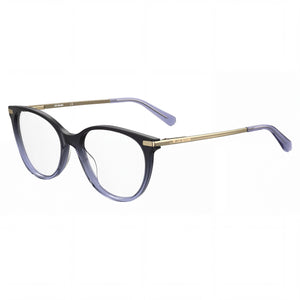 Love Moschino Mol570 Black Lilac Cat Eye Eyeglasses for Women, Plastic frame